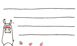 りんごに恋するうさぎの名刺サイズ素材